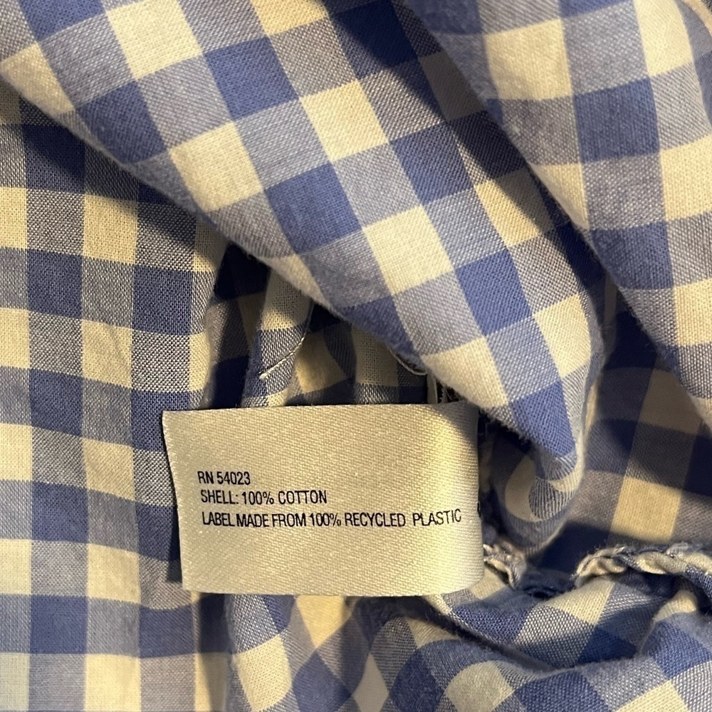 Gap Shrunken Boyfriend light blue cotton gingham button down - Picture 5 of 5